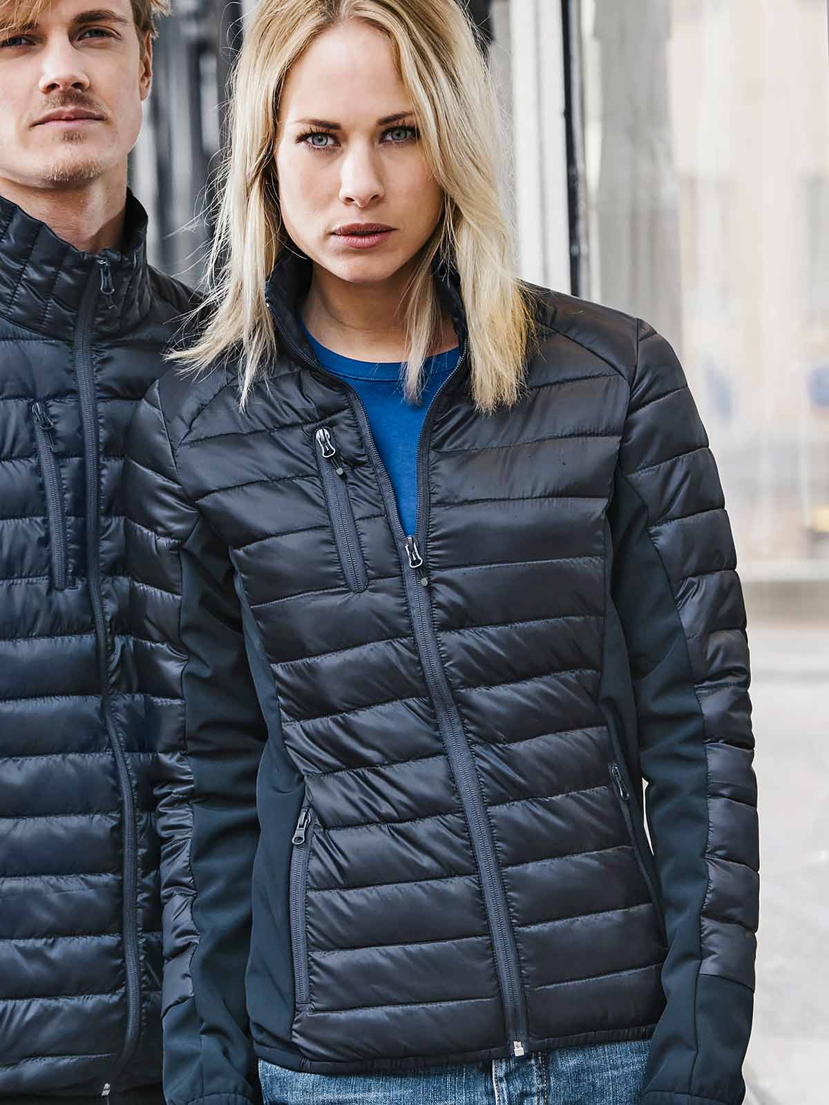 Piumino leggero blu donna clearance