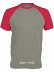 T-shirt bicolore m/c Baseball Kariban