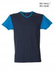 T-shirt m/c bicolore scollo a V Cadice JRC