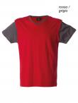 T-shirt m/c bicolore scollo a V Cadice JRC