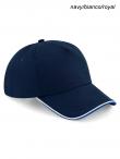 Berretto con visiera 5 Panel Cap - Piped Peak Beechfield