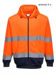 Felpa zip lunga c/cappuccio H.V. B317 Portwest 