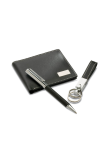 Set elegante Portafoglio Portachiavi Penna